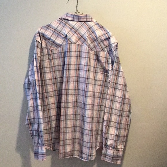 Steve & Barry’s Long Sleeve Snapped Front Gray/White/Red/Brown Plaid XL Shirt - Picture 3 of 3